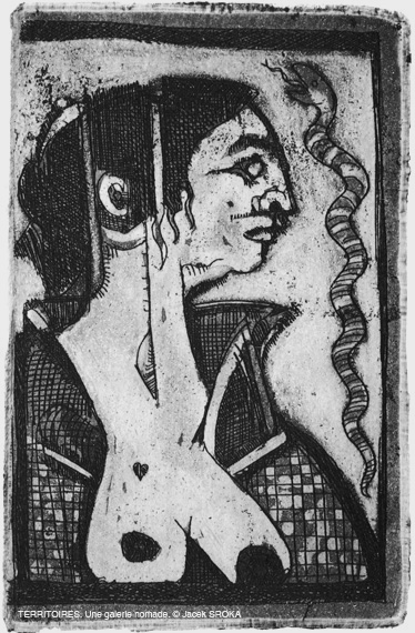 Estampe.. Eau-forte et aquatinte, - Frida. -